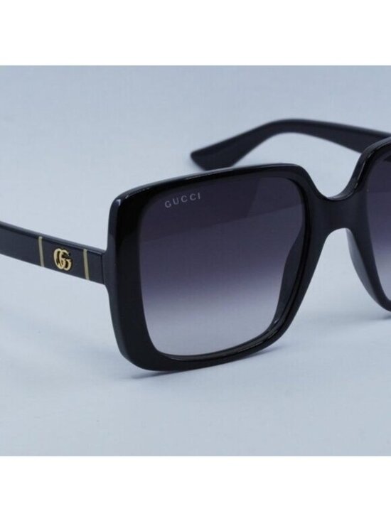 Gucci GG0632S 001 Sunglasses Black Square Frame, Grey Lenses main image 4